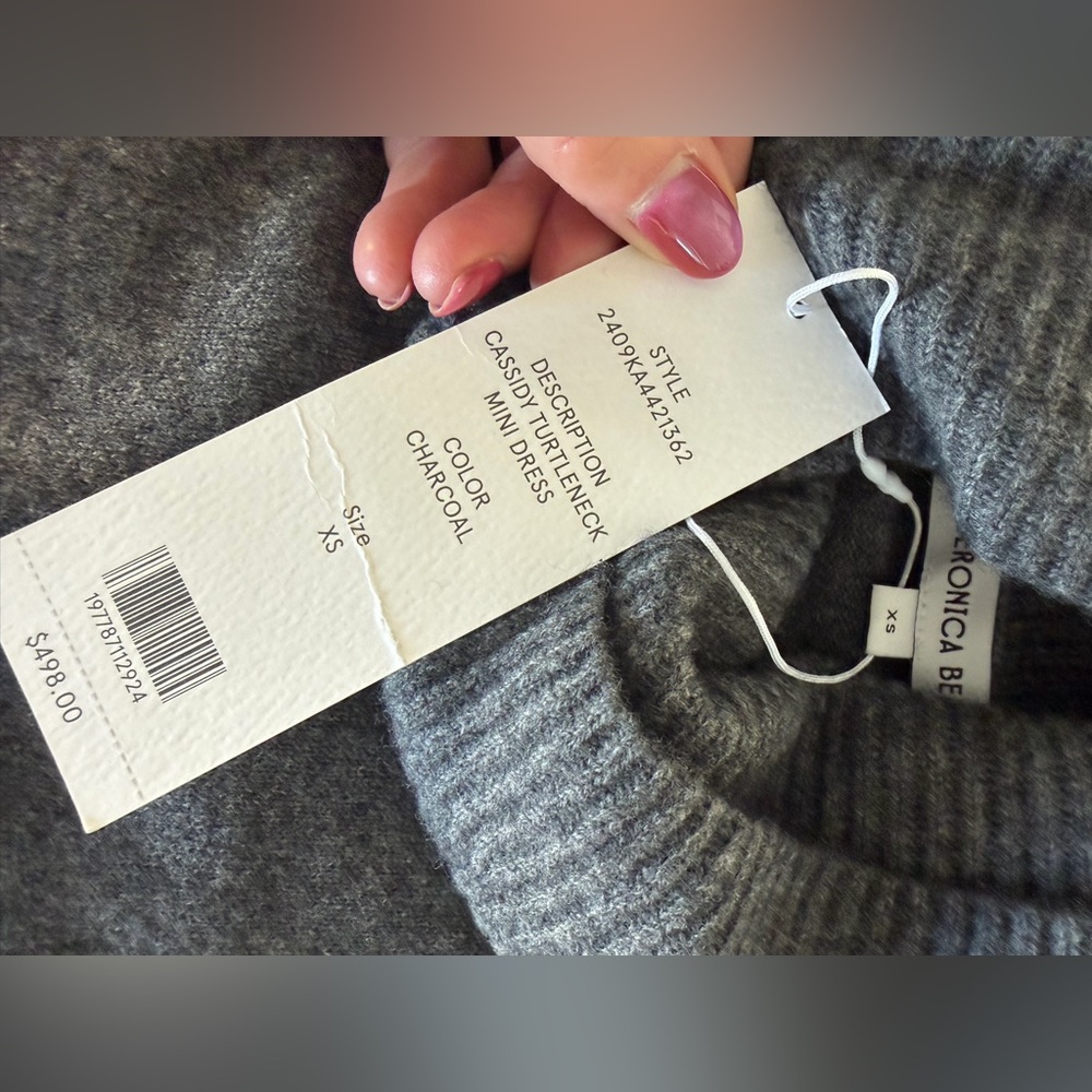 Veronica Beard Charcoal Turtleneck Sweater Dress - Picture 4 of 4